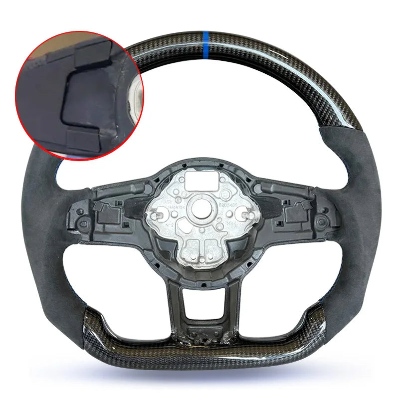 Eal Carbon Fiber Steering Wheel Leather Alcantara for Volkswagen Golf 7 7.5 GTI GTD GTE R 2013-2020 Polo GTI Tiguan Passat DSG