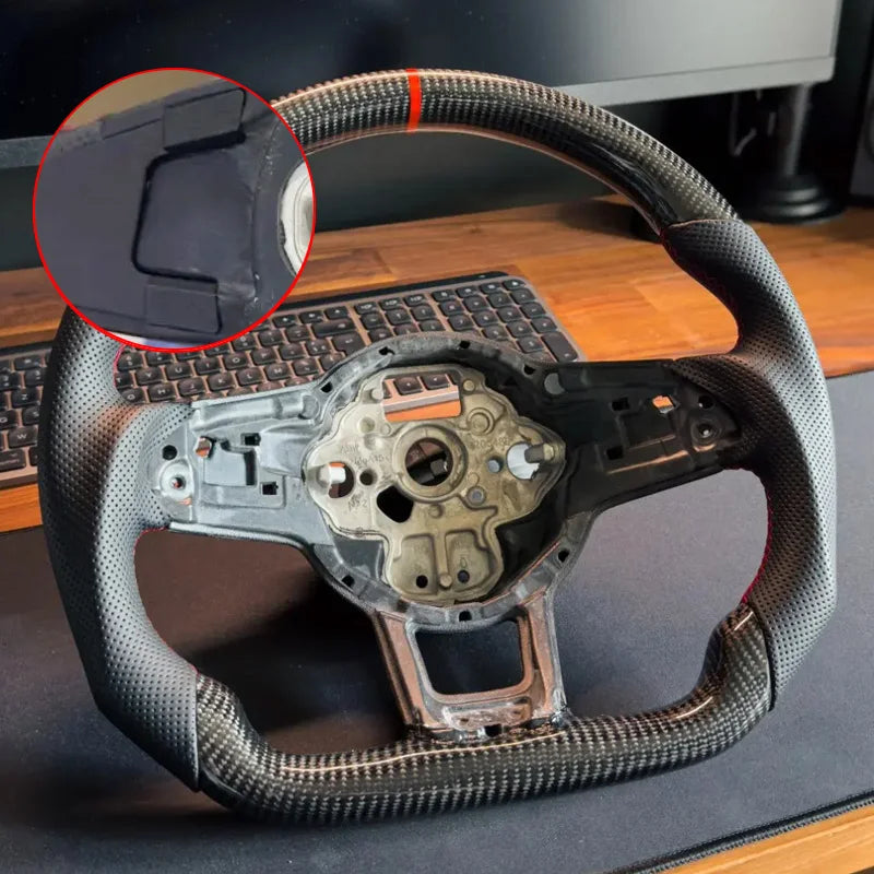 Eal Carbon Fiber Steering Wheel Leather Alcantara for Volkswagen Golf 7 7.5 GTI GTD GTE R 2013-2020 Polo GTI Tiguan Passat DSG