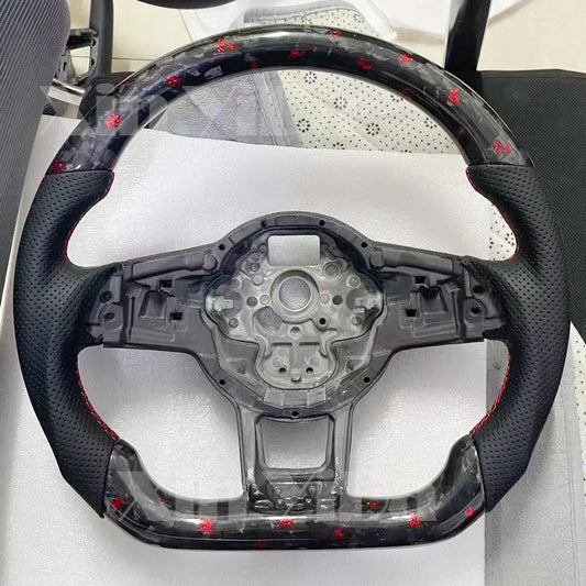 Eal Carbon Fiber Steering Wheel Leather Alcantara for Volkswagen Golf 7 7.5 GTI GTD GTE R 2013-2020 Polo GTI Tiguan Passat DSG