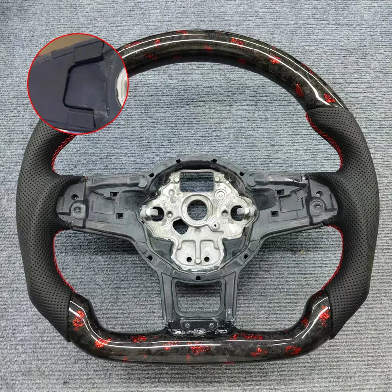 Eal Carbon Fiber Steering Wheel Leather Alcantara for Volkswagen Golf 7 7.5 GTI GTD GTE R 2013-2020 Polo GTI Tiguan Passat DSG