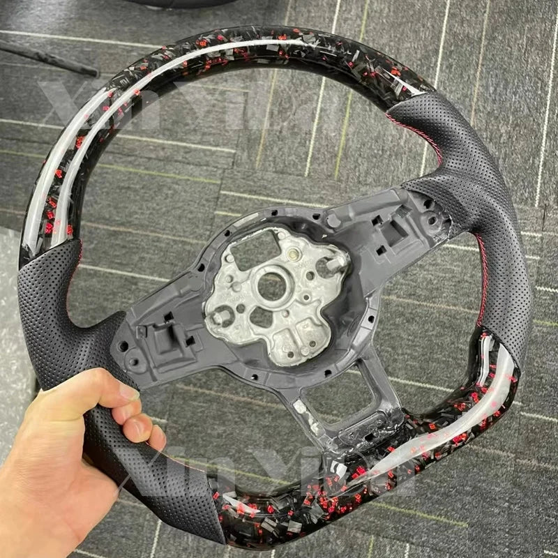 Eal Carbon Fiber Steering Wheel Leather Alcantara for Volkswagen Golf 7 7.5 GTI GTD GTE R 2013-2020 Polo GTI Tiguan Passat DSG