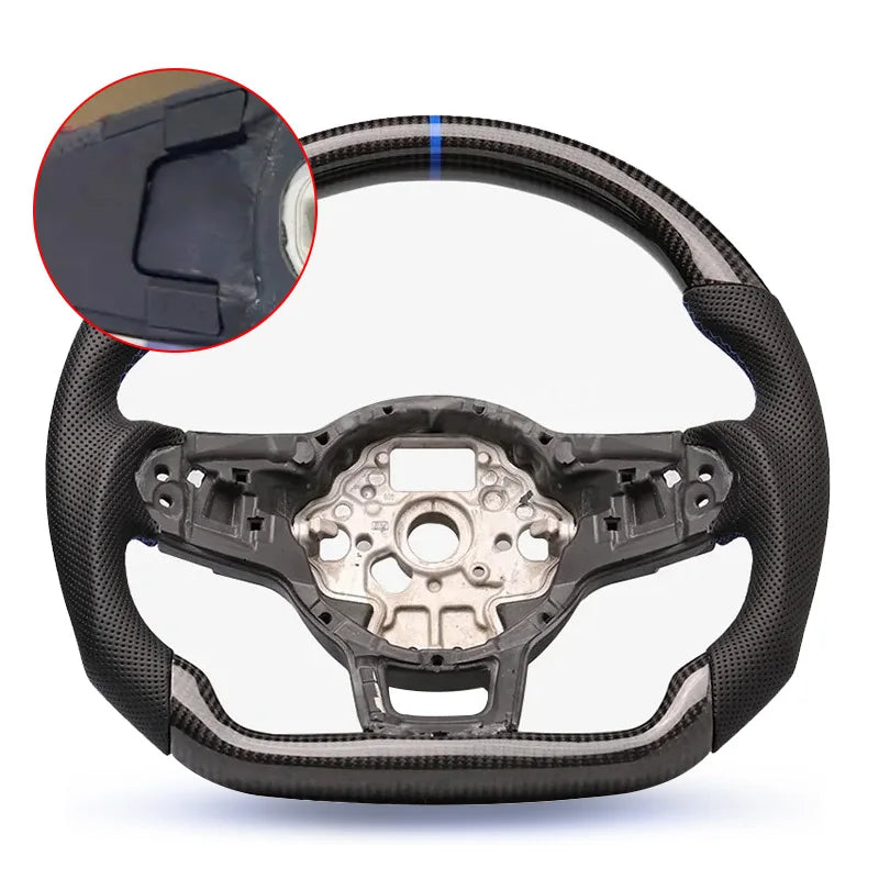 Eal Carbon Fiber Steering Wheel Leather Alcantara for Volkswagen Golf 7 7.5 GTI GTD GTE R 2013-2020 Polo GTI Tiguan Passat DSG