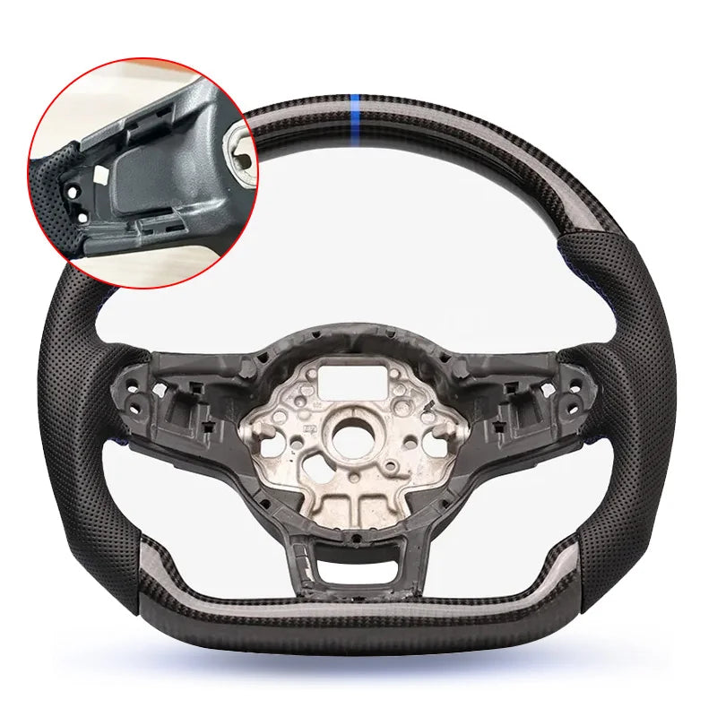 Eal Carbon Fiber Steering Wheel Leather Alcantara for Volkswagen Golf 7 7.5 GTI GTD GTE R 2013-2020 Polo GTI Tiguan Passat DSG