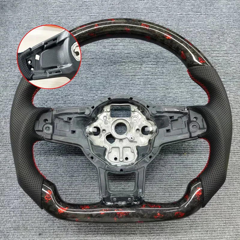 Eal Carbon Fiber Steering Wheel Leather Alcantara for Volkswagen Golf 7 7.5 GTI GTD GTE R 2013-2020 Polo GTI Tiguan Passat DSG