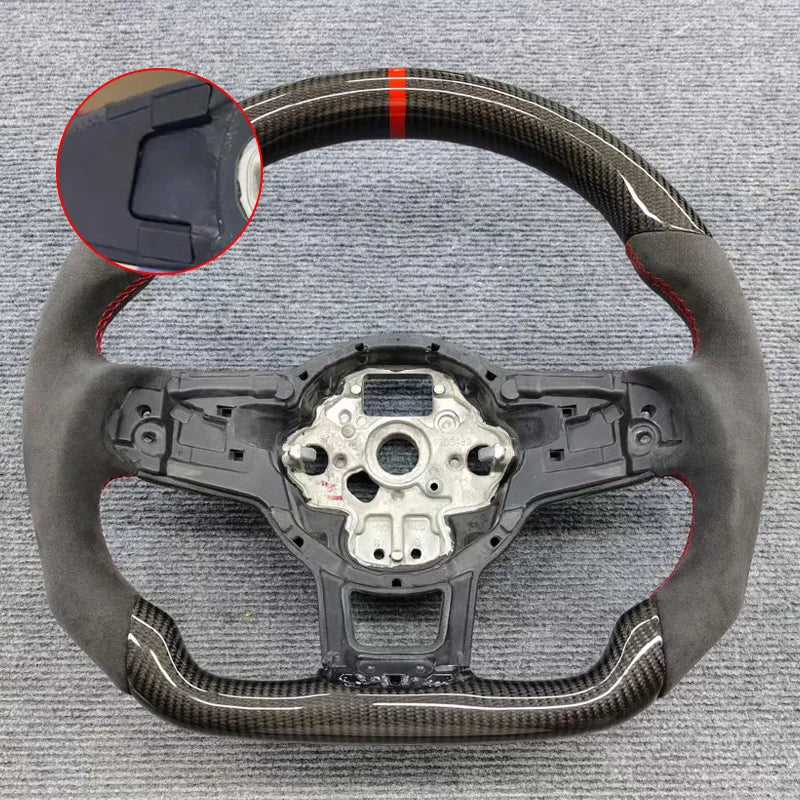Eal Carbon Fiber Steering Wheel Leather Alcantara for Volkswagen Golf 7 7.5 GTI GTD GTE R 2013-2020 Polo GTI Tiguan Passat DSG